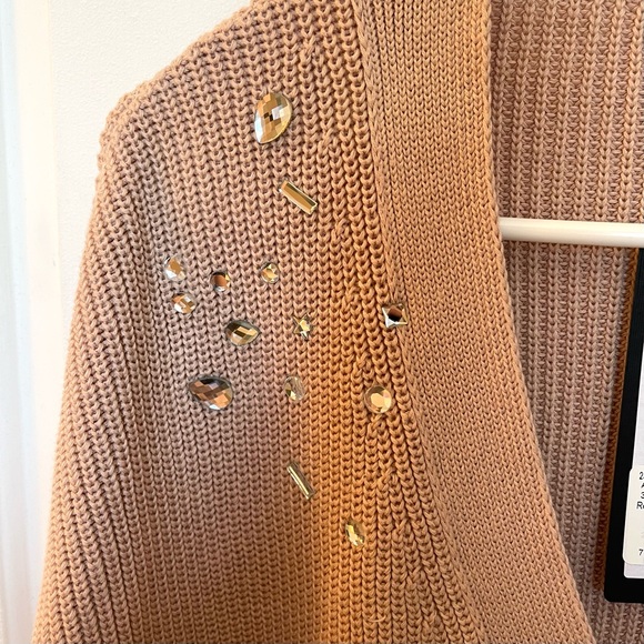 RIANI Crystal Embellished 100% Organic Cotton Heavy Knit Women’s Cardigan - Picture 3 of 10